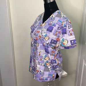 Peanuts Comic Graphic Print Health Workwear Scrub Size XS